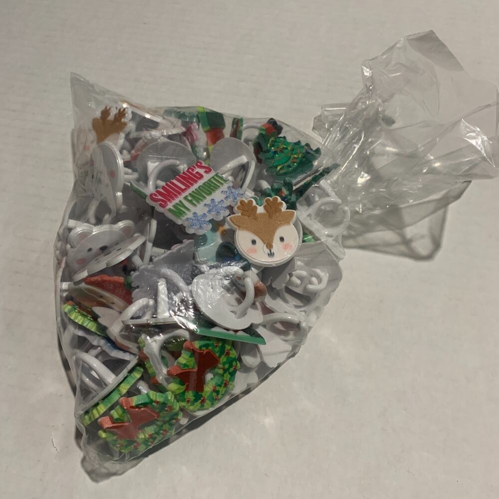 Lot Of 90 Bakery/Cake Toppers Or Craft Kids Rings Holidays Christmas - Picture 8 of 12